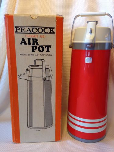Vintage peacock revolutionary air pump system thermos jug canister 2.5 ltr rare! for sale