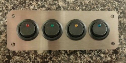 Rocker Switch Panel AC 125 250 Multi Color Dot LED Plate Toggle STAINLESS Volt i