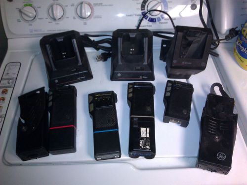 lot 4 GE ericsson PCS UHF 440 walkie talkies cases mobile + base chargers radio