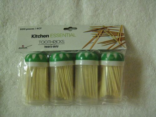 Set of 4 Toothpick Dispensers with 600 Toothpicks