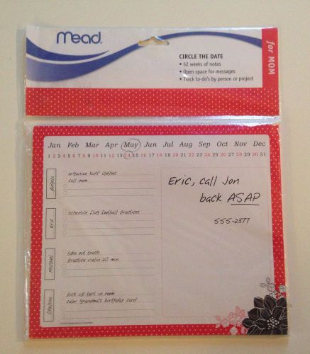 Mead Circle the Date Magnetic Notepad for Mom Family To Do List Weekly Planner
