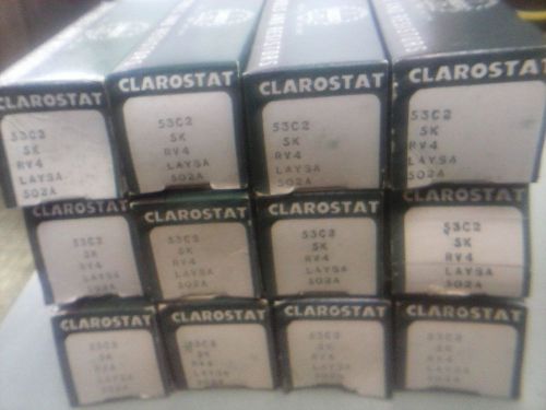 Lot of 12 CLAROSTAT 5k ohm POT POTENTIOMETERS Linear Taper 53C25KRV4LAYSA502A