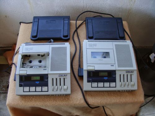 Lot of 2 sony bm-147 four track transcription transcriber w/ foot controls in-75 for sale