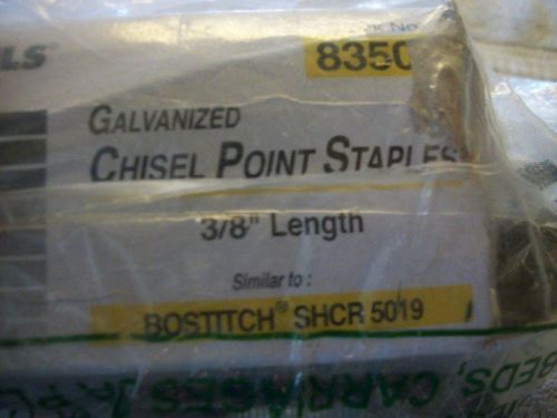 GALVANZED CHISEL POINT STAPLES, 3/8&#034; LENGTH 83506, QUANITY 5000 !!