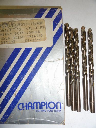 Champion 13/64&#034; (.2031&#034;) Jobbers Length Cobalt Drill Bits, Gold Oxide Treated