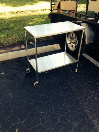 Pedigo stainless instrument table w/ shelf sg-86-ss veterinary lab surgical for sale