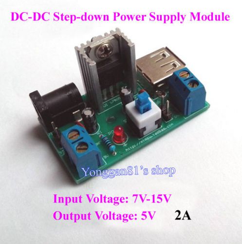 L7805 dc-dc buck converter 7-15v 9v 12v to 5v 2a step-down power supply module-
							
							show original title for sale