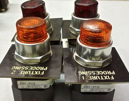 Allen Bradley 800T-PT16 Illuminated Pushbutton Light (2) Orange (2) Red