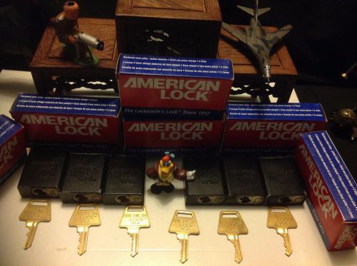 Six  american a1105mknrblk padlock (key trap) lock must be locked to remove key for sale