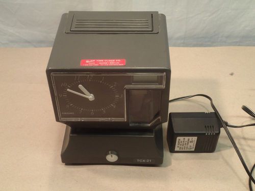 AMANO TCX-21 ELECTRIC TIME CLOCK w/ Adapter