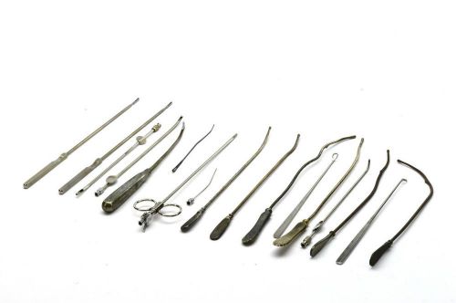 Lot of 17 Medical Surgical Rods Baskets and Lumbar Puncture Spinal Tap Tool