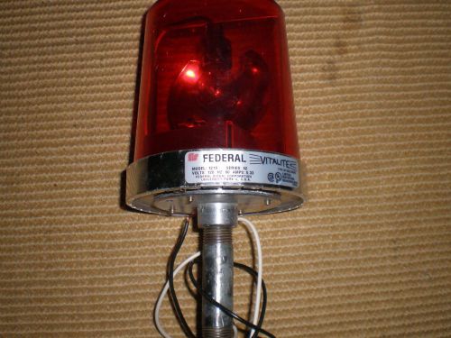 Federal Signal 121S VitaLite Rotating Strobe Warning Light Red Lens 120V