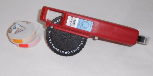 Red Dymo Label Maker 1885 with 3 – 3/8” Tapes