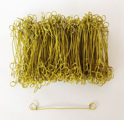 5&#034; plastic coated yellow double loop wire tie 18g  420 pcs for sale