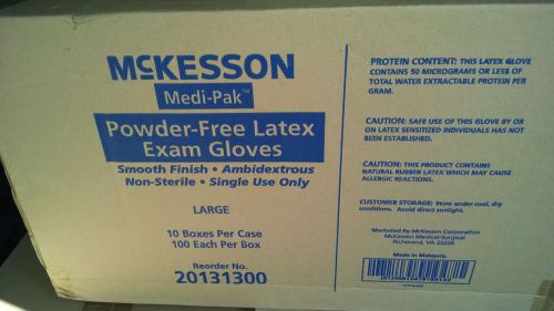 McKesson Latex exam gloves (case) size Large