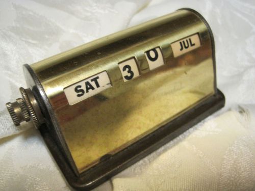 VTG PARK SHERMAN Brass Perpetual Desk Top Calendar Industrial /Steampunk