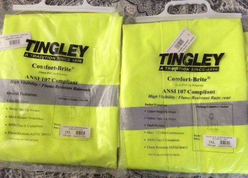 Tingley - High visibilty Rainwear. 3 xL Comfort-Brite...and 2xL overall