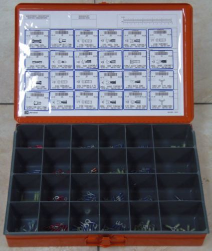 INSULATED TERMINAL ASSORTMENT (sizes 22-18, 16-14, &amp; 12-10) 423 pieces with case