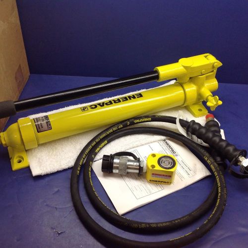 Enerpac rc-50 p39 hydraulic cylinder pump set 5 tons, 5/8&#034; stroke 6&#039; hc9206 hose for sale