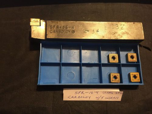 Carboloy sfr 16-4 tool holder w/ box of 5 snmg 432 carbide inserts for sale