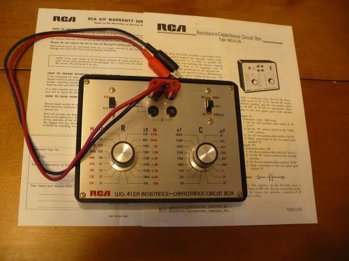 Vintage RCA Resistance-Capacitance Circuit Box WG412A w/Manual,Parts List,Probes