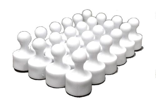 24 White Pawn Magnetic Push Pins - Perfect for Maps, Whiteboards, Refrigerators