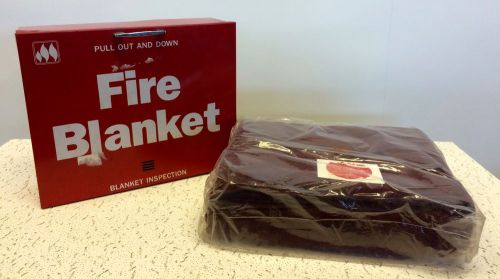 EMED CO. 62x84 UNUSED Fire Blanket &amp; Metal Case 6950 Flame Survival OSHA Safety