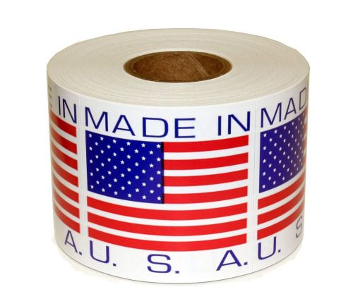 Made in USA Label - 2 x 2&#034;- ULINE - 500/roll