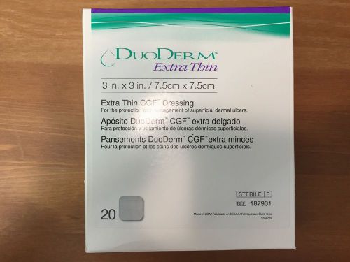 DuoDerm Extra Thin CGF Hydrocolloid Dressing: 3&#034; x 3&#034; Square - Box of 20