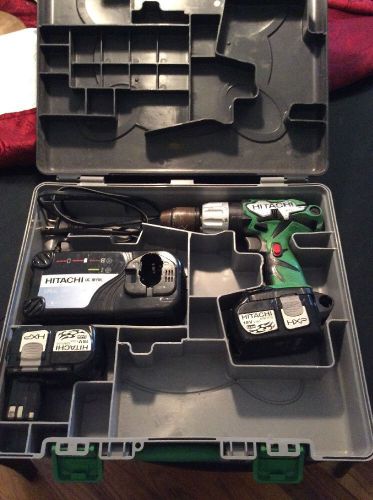 HITACHI 18V HAMMER DRILL DV 18DL 2 BATTERIES AND CHARGER WITH CASE