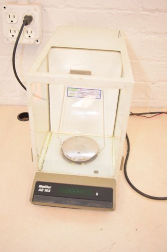 METTLER AE163 AE 163 ENCLOSED TABLETOP DIGITAL ANALYTICAL BALANCE SCALE 