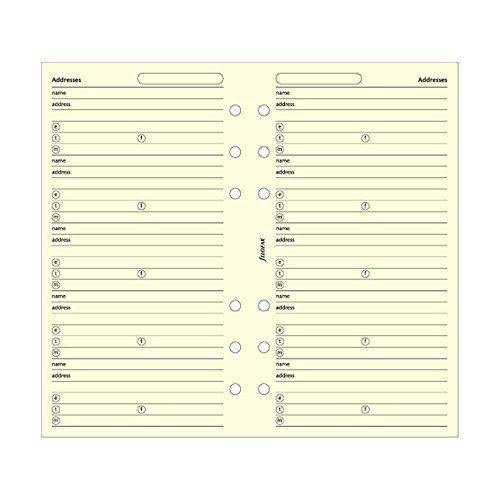 FILOFAX Addresses Cotton Cream, Personal Size, 20 Sheets (B130253)