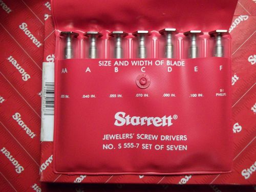 STARRETT SCREW DRIVERS SET S555Z-7 MACHINIST TOOLS MILLWRIGHT MIC 196 657