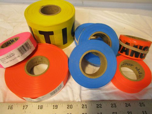 lot of 8 large rolls assorted caution danger glow safety tape