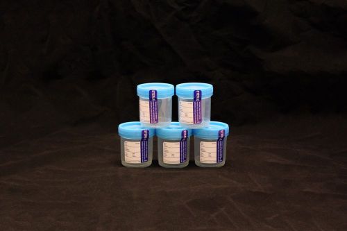 (5) Specimen Cups Urine Collection Sterile 3 Oz 90 mL Sealed