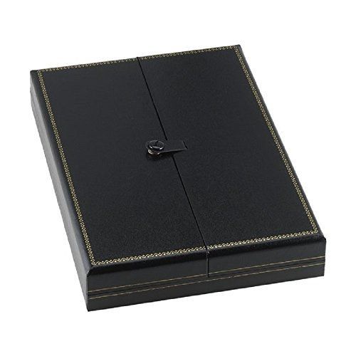 3 Large Black Necklace Snap Lid Gift Boxes Display Box