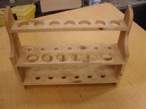 Wood Test Tube Rack, 13 Hole, 6 Pin - 2 Shelves, 20-25mm