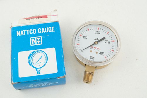 Nattco 400 psi gauge ntt usa made nos 2.5&#034; regulator brass nos for sale