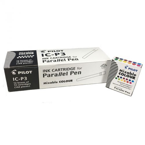 GENUINE Pilot Mixable Colour IC-P3-AST Parallel Pen Refill (12-Color) (12packs)