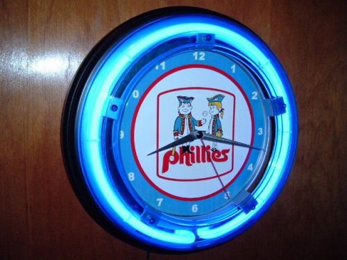 Philadelphia Phillies Baseball Throwback Neon Wall Clock Game Room Sign