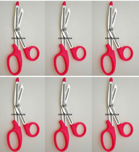 6 ems utility scissors serrated blade pink color handle emt ems shears for sale