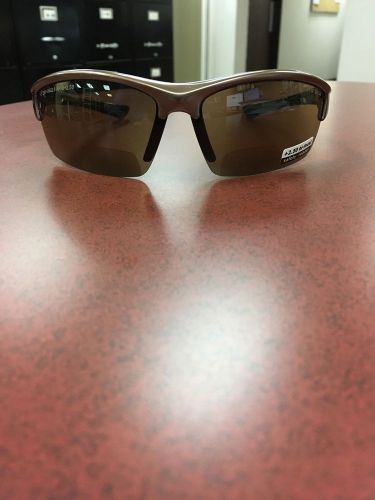 Elvex sonoma™ rx350 bifocal safety/reading/sun glasses brown 3.0 magnifier z87.1 for sale