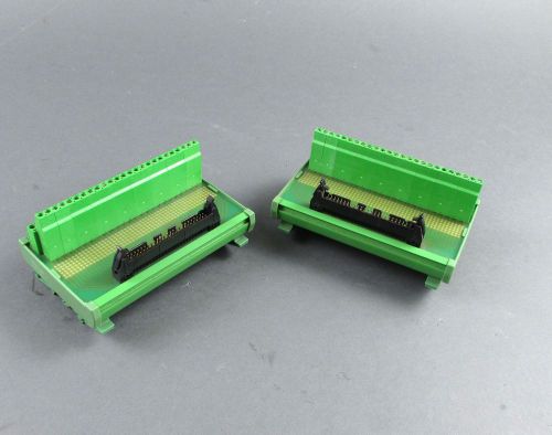 Pair of phoenix contact card edge connector 50 position terminal block for sale