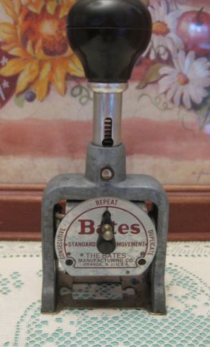 Vintage Bates Numbering Machine 6 Wheel Style E Consecutive Repeat Duplicate
