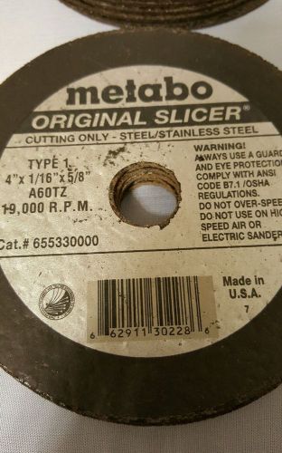 Metabo &#034;Original Slicer&#034; Cut-Off Wheels-4&#034;x 1/16&#034; x 7/8&#034;- 5 pack