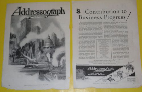 Addressograph 2 Page Advertisement Great Illustration Nice SEE!