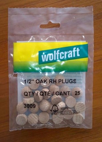 Oak Hardwood Quality Round Head Plugs 1/2&#034; Wolfcraft #3009 Made in the USA NIP