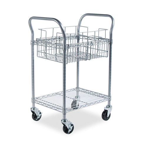 Wire mail cart, 600-lb cap, 18-3/4w x 26-3/4d x 38-1/2h - metallic gray ab450628 for sale