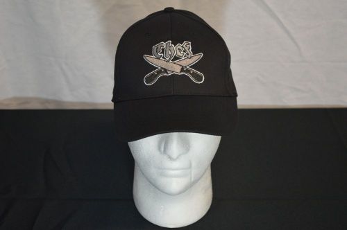 Black chef knives grey embroidered chef cap 100% cotton for sale