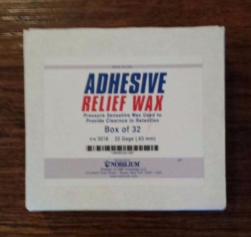 Casting Wax Clear w/PSA Adhesive Relief Wax Box of 32
